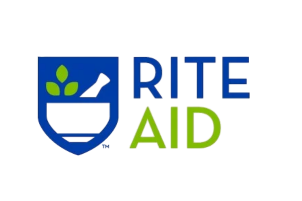 Rite Aid logo featuring a shield with a plant and a mortar and pestle, with the words 'RITE' in blue and 'AID' in green.
