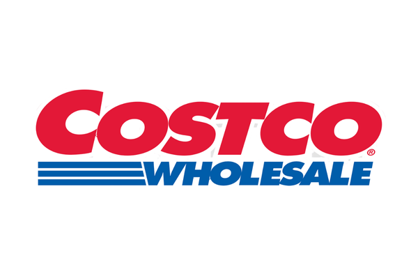 Costco Wholesale logo with red and blue text on a white background.