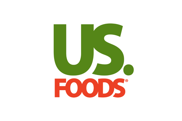 Logo of US Foods with green 'US.' above red 'FOODS'