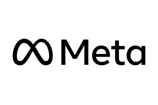Meta logo with an infinity symbol and the word 'Meta' in black text.