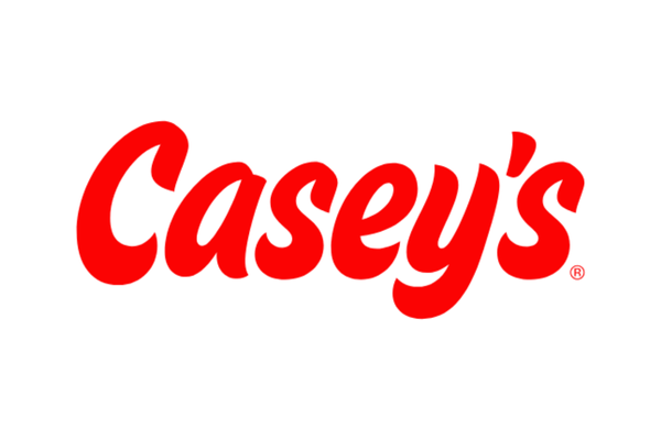 The logo of Casey's in red text on a white background.