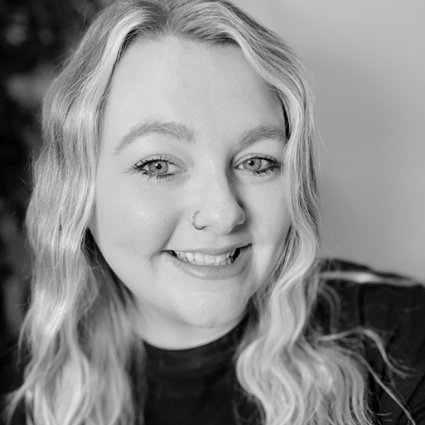 Black and White headshot of Stephanie Rogers, Affiliate Manager of Proud Impact Collective
