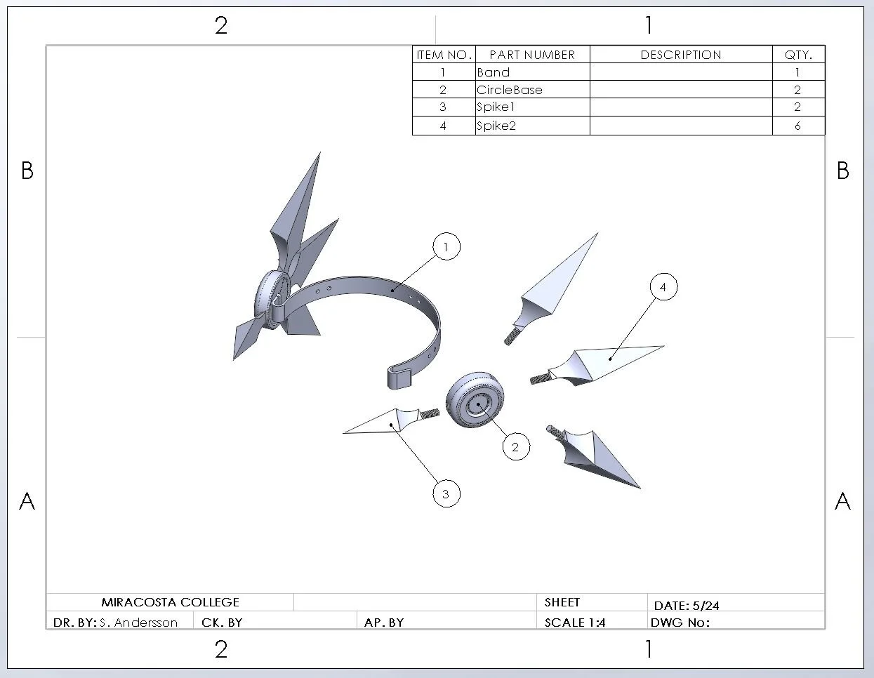 Exploded view of Leona Headpiece