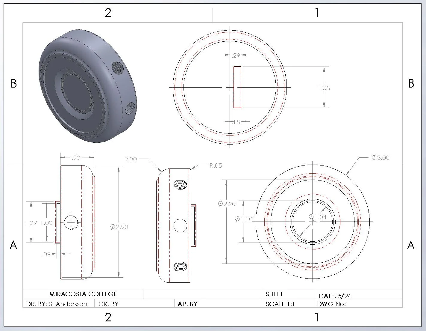 Detailed Drawing of Leona Headpiece Base Part.
