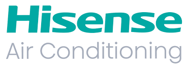 Hisense Air Conditioning logo in teal and gray text