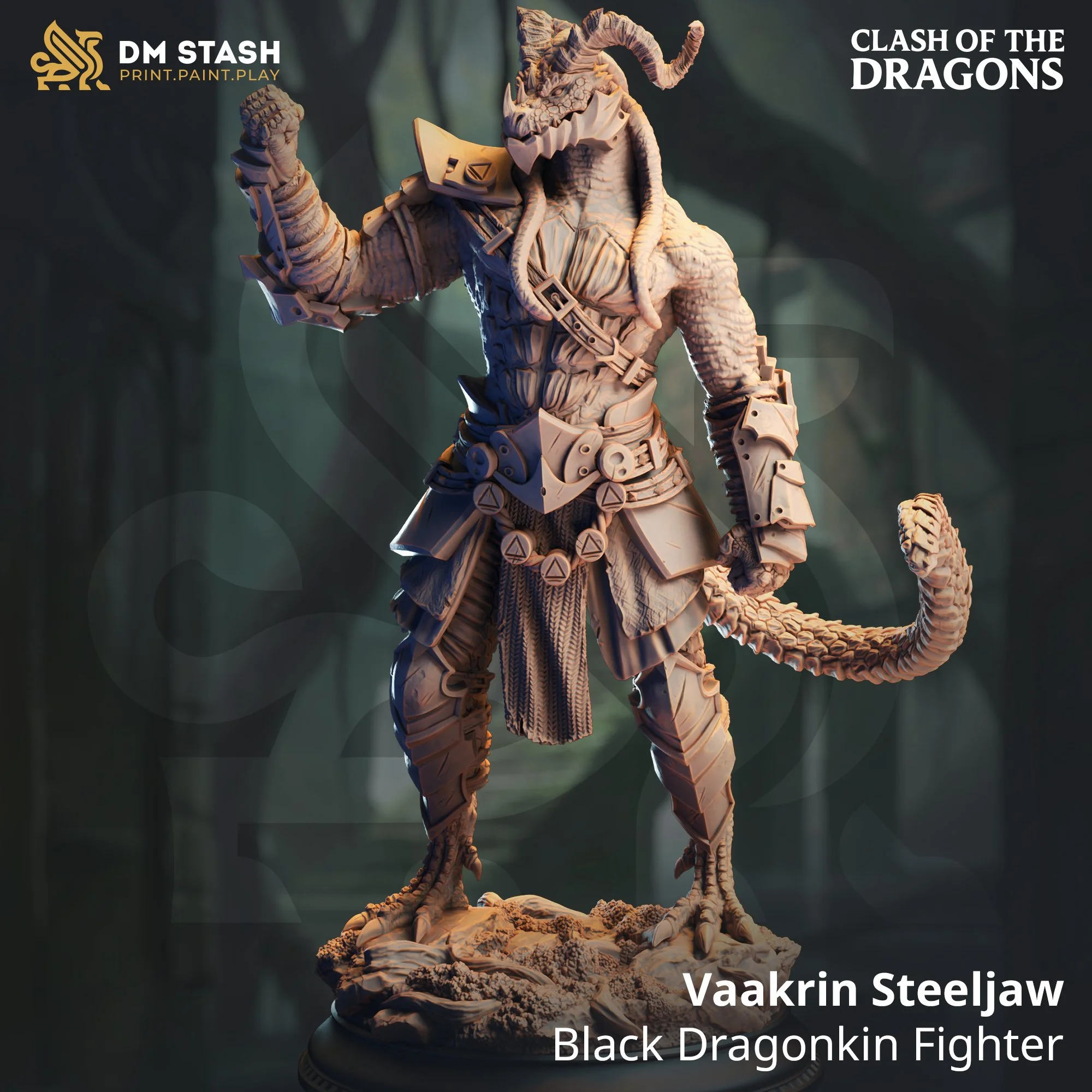 Vaakrin Steeljaw - Black Dragonkin Fighter