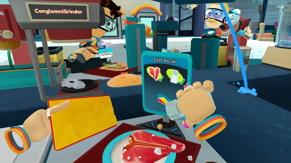 Dimensional Double Shift diner gameplay with hand tracking