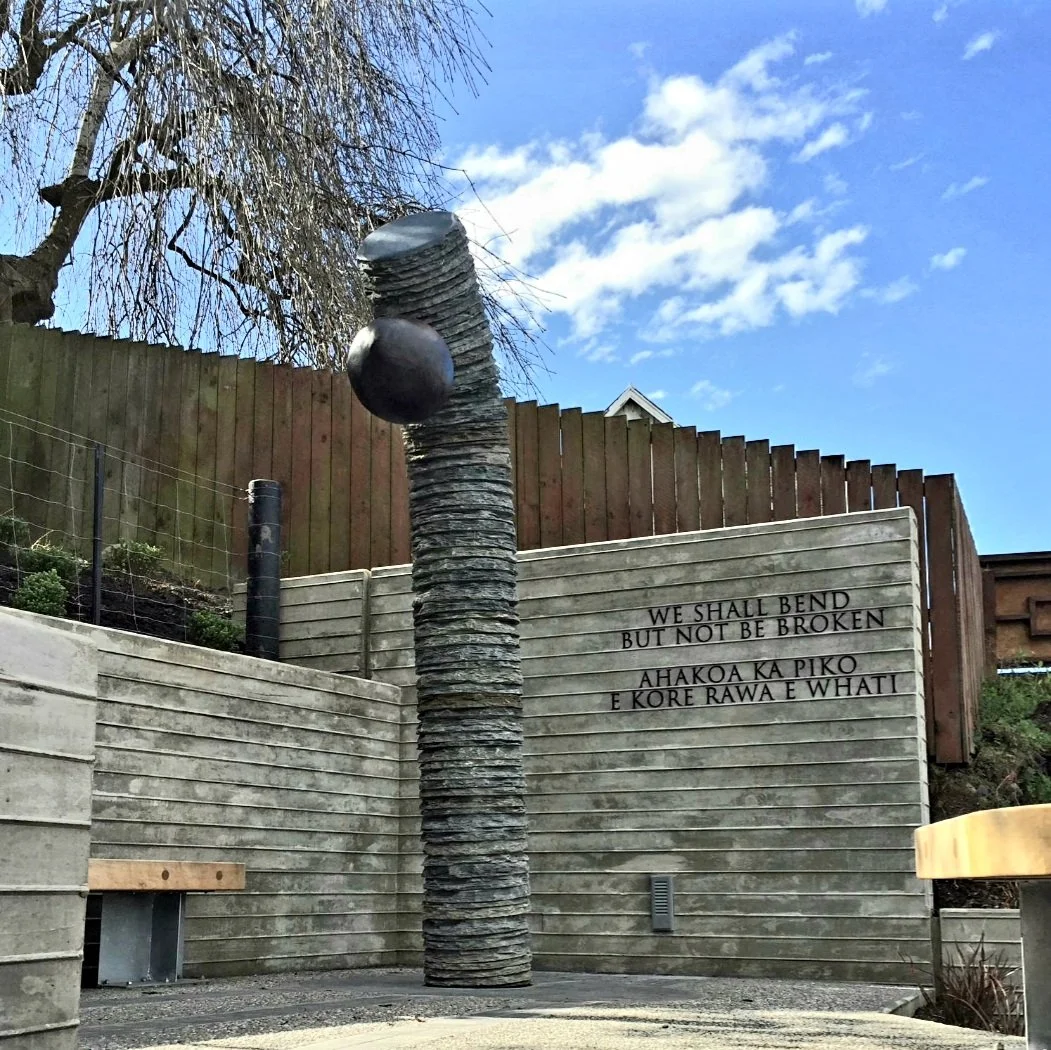  Archibald Baxter National Memorial  | Schist and Bronze 2021 | 3.4m x 0.3m