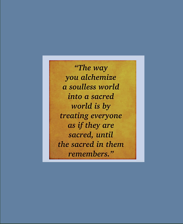 An American woman thinks about humanizing one another.