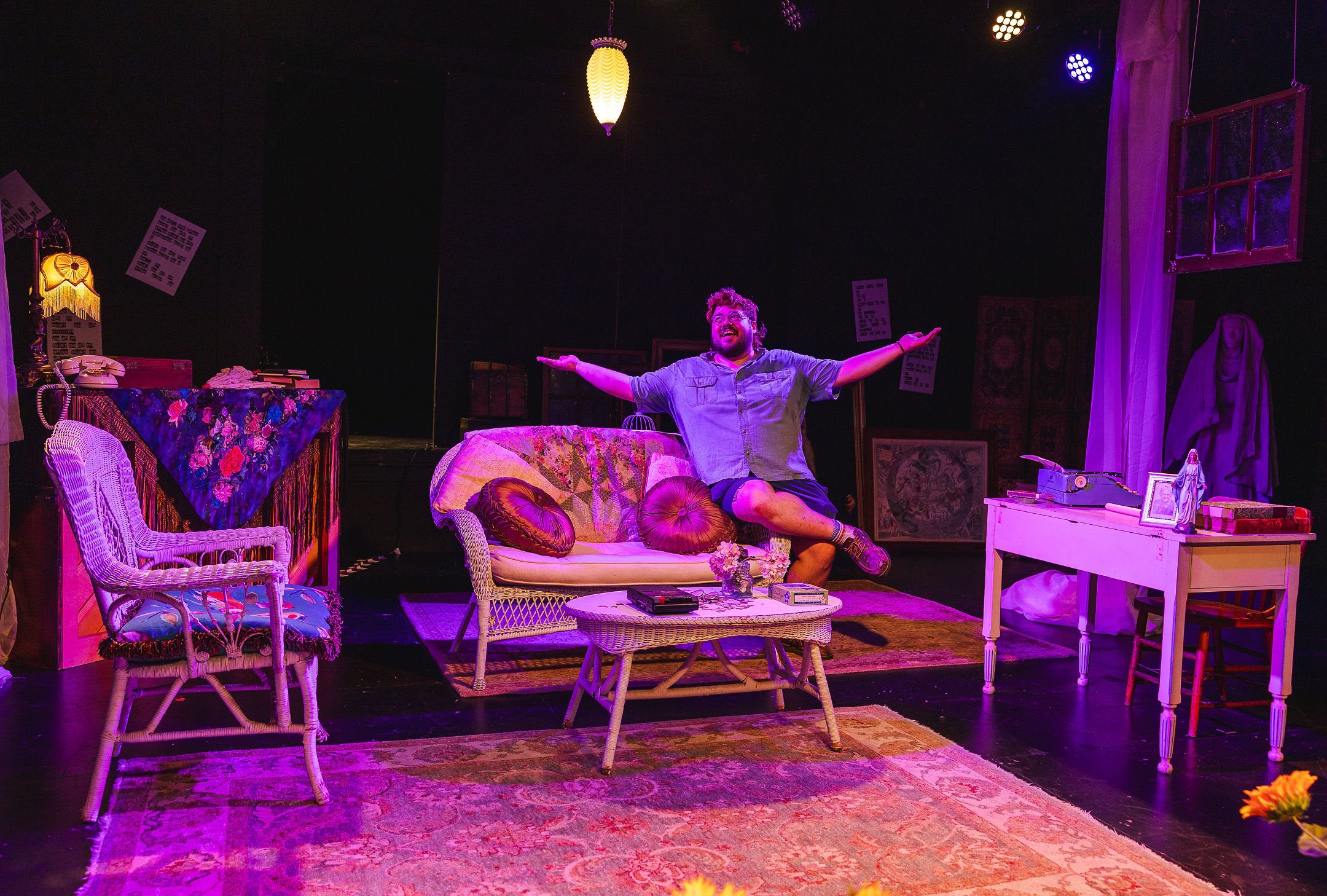 Tiago sourced and curated all the set pieces and props for this production from Trinity Rep's prop shop and warehouse. A true sorcerer of magic and made all visions come true.
Set Design + Props: Tiago Rodrigues
Photo by Marisa Lenardson