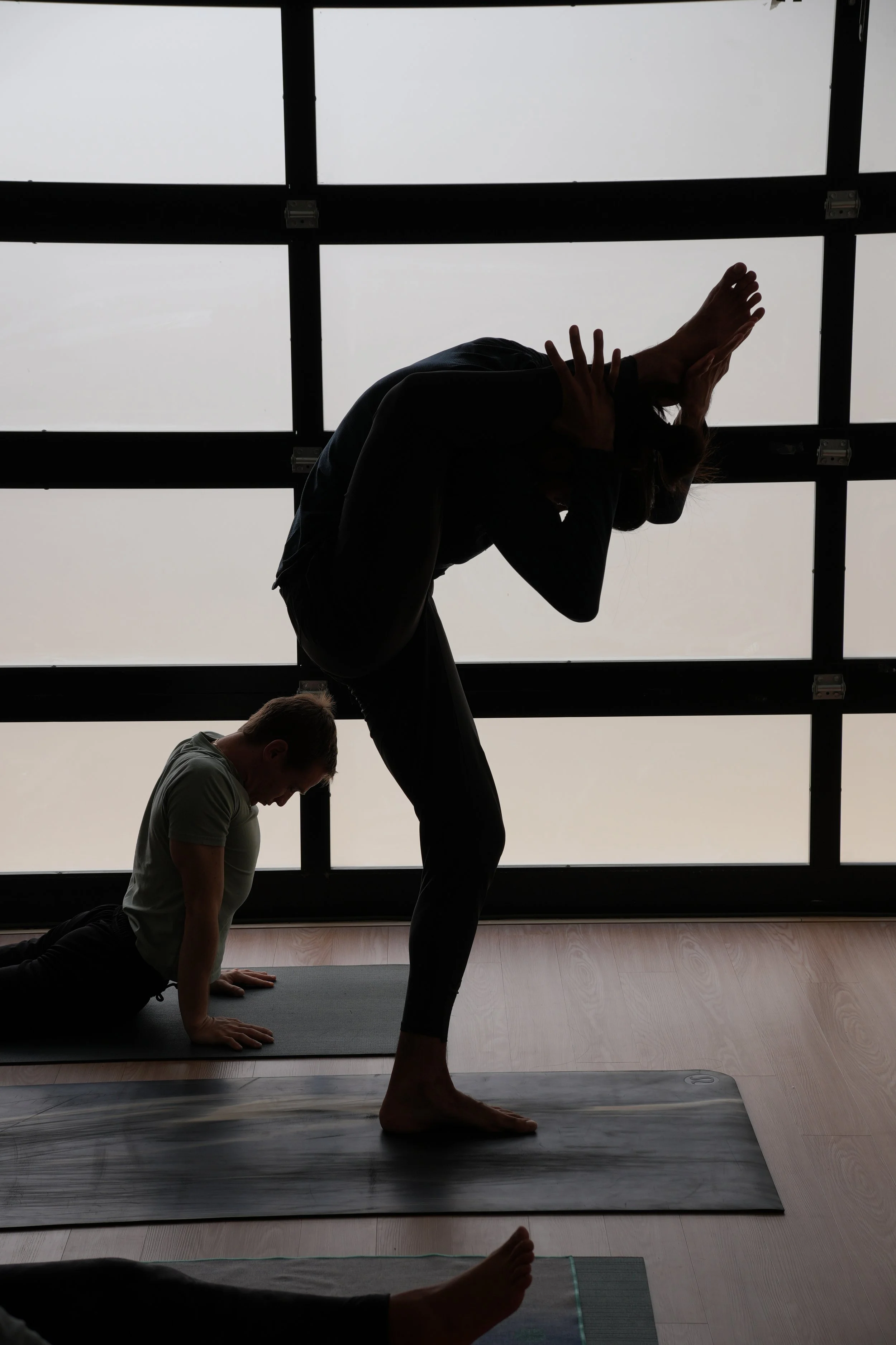 Caio Amaral practicing Durvasana, Ashtanga Yoga Advanced Series in Encinitas California