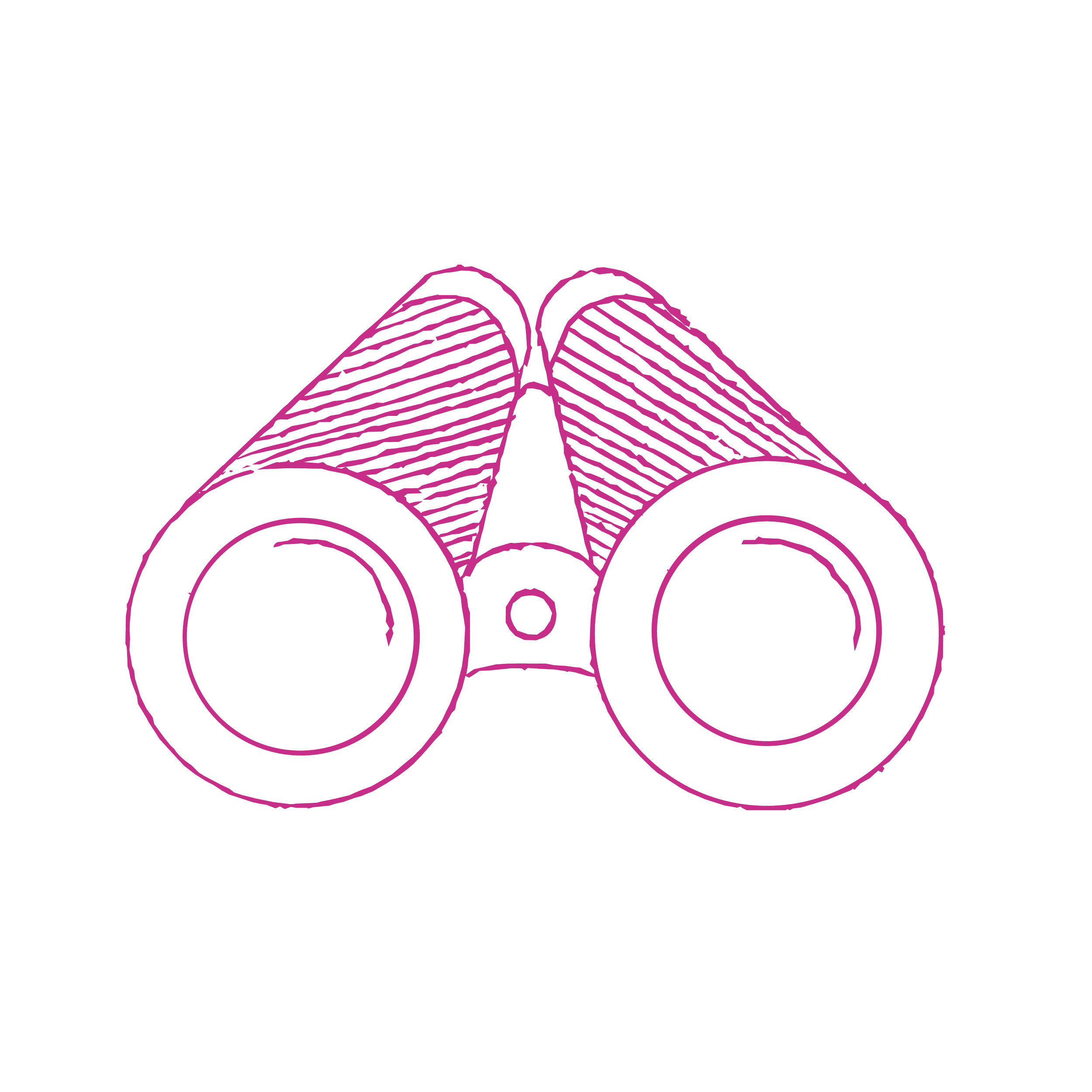 A line drawing of an open book with text, with a pair of purple glasses resting on top of it.