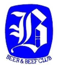Logo of the Beer & Beef Club with a stylized letter 'B' in a blue oval