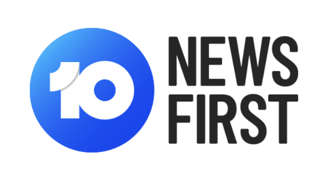 10 News First logo with a large blue circle and the text '10 News First' in black.