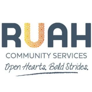 RI AH Community Services logo with the tagline "Open Hearts. Bold Strides."