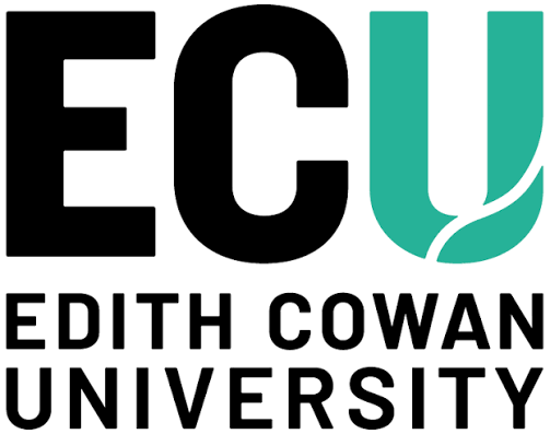 Logo of Edith Cowan University with the acronym ECU and the full name below.