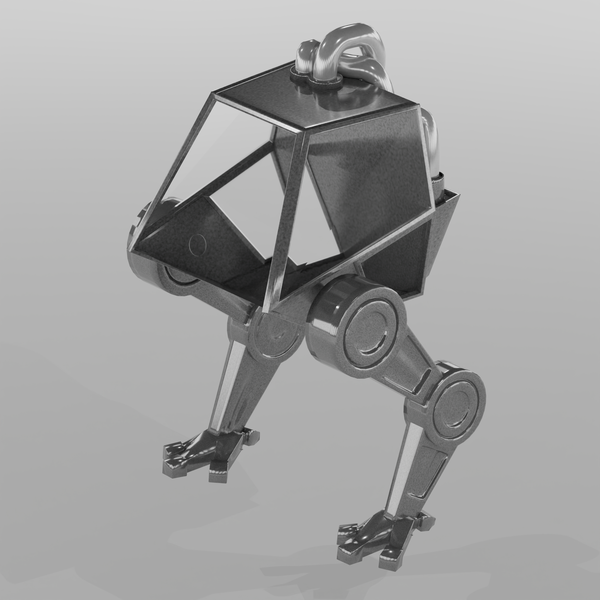 Silver walker robot.