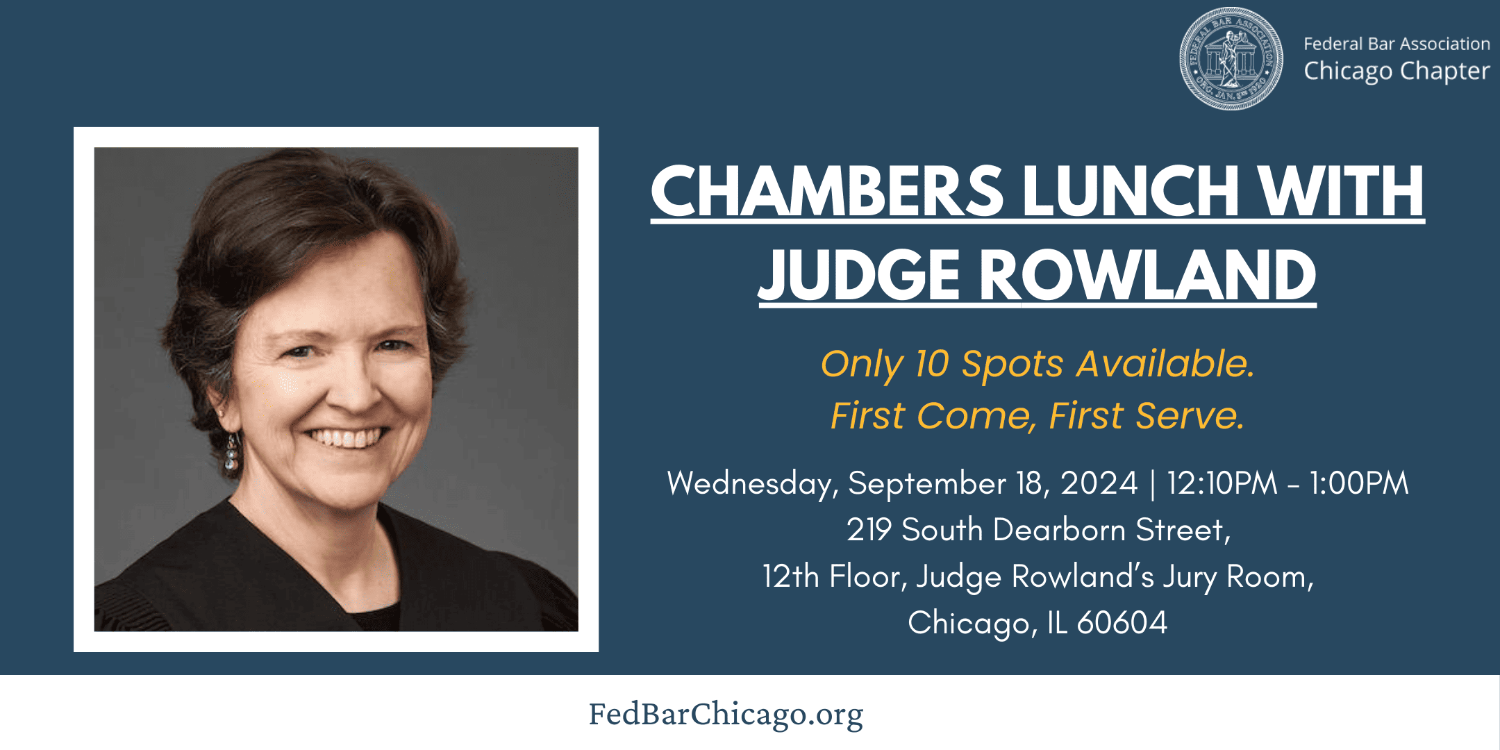 Chambers Lunch with Judge mary m Rowland federal bar association chicago chapter