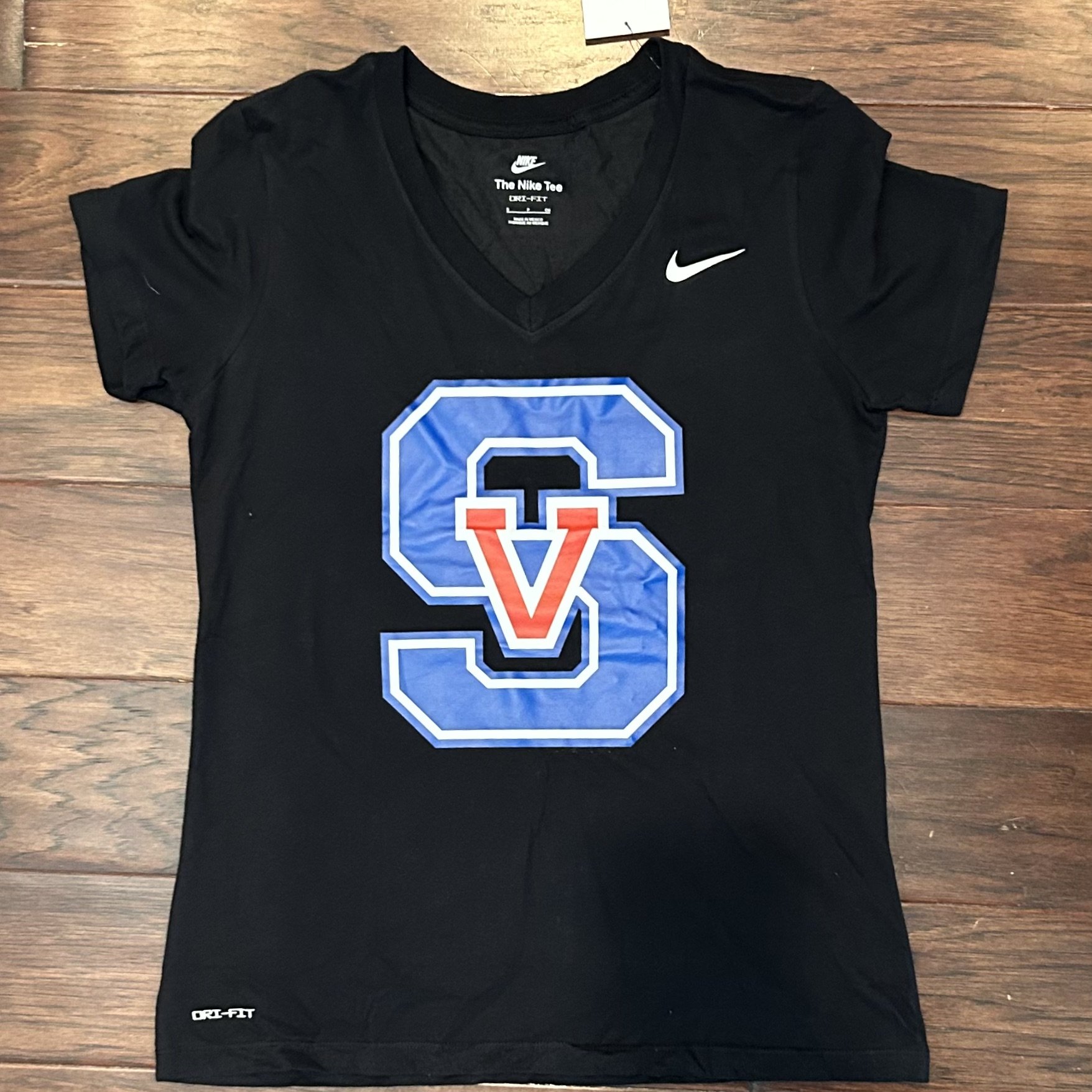 WOMENS BLACK "SV BLOCK" V-Neck Tee