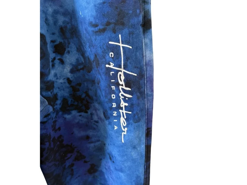 Hollister black + blue tie dye sweatpants
