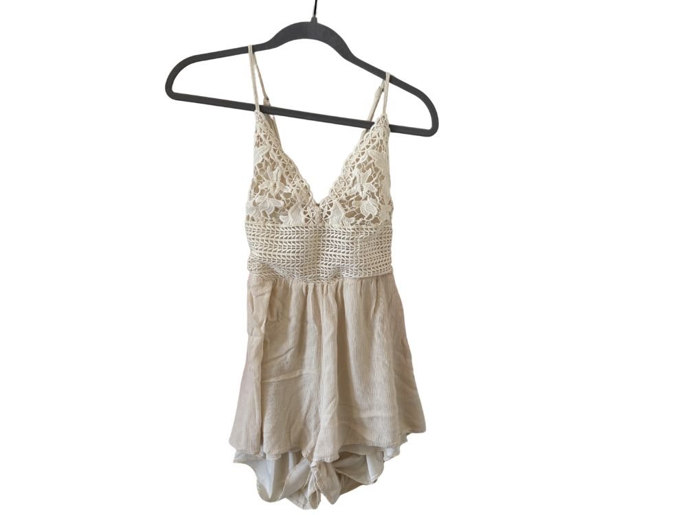 Cream Lace Romper
