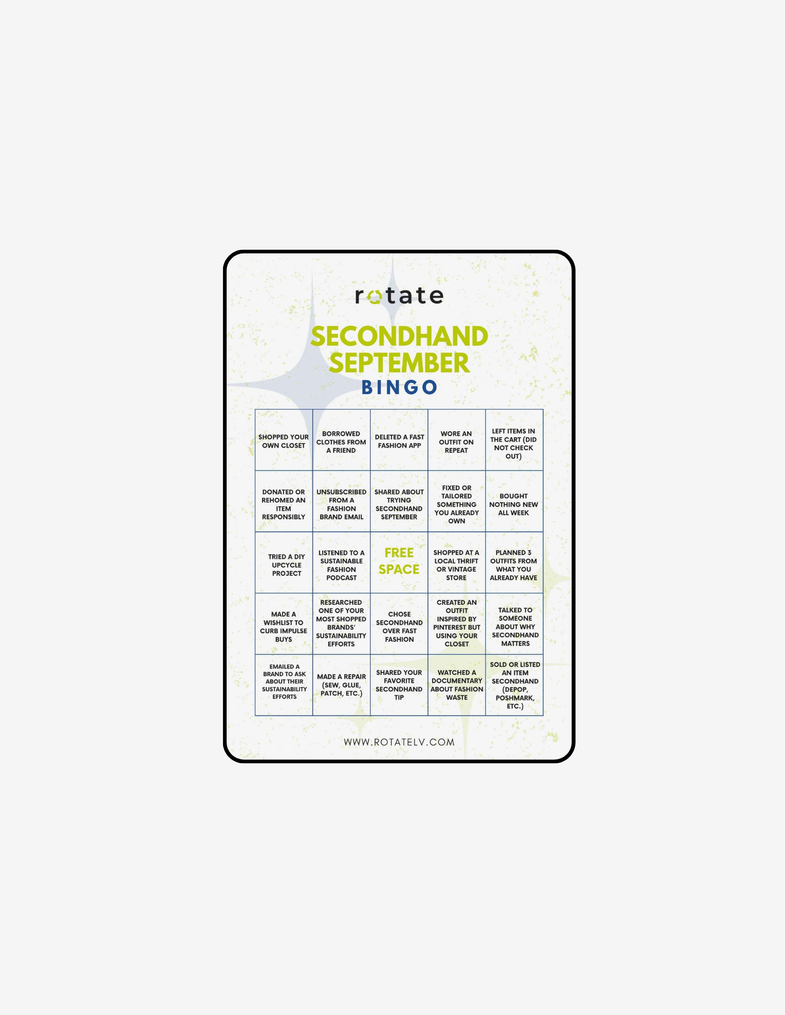 Secondhand September BINGO
