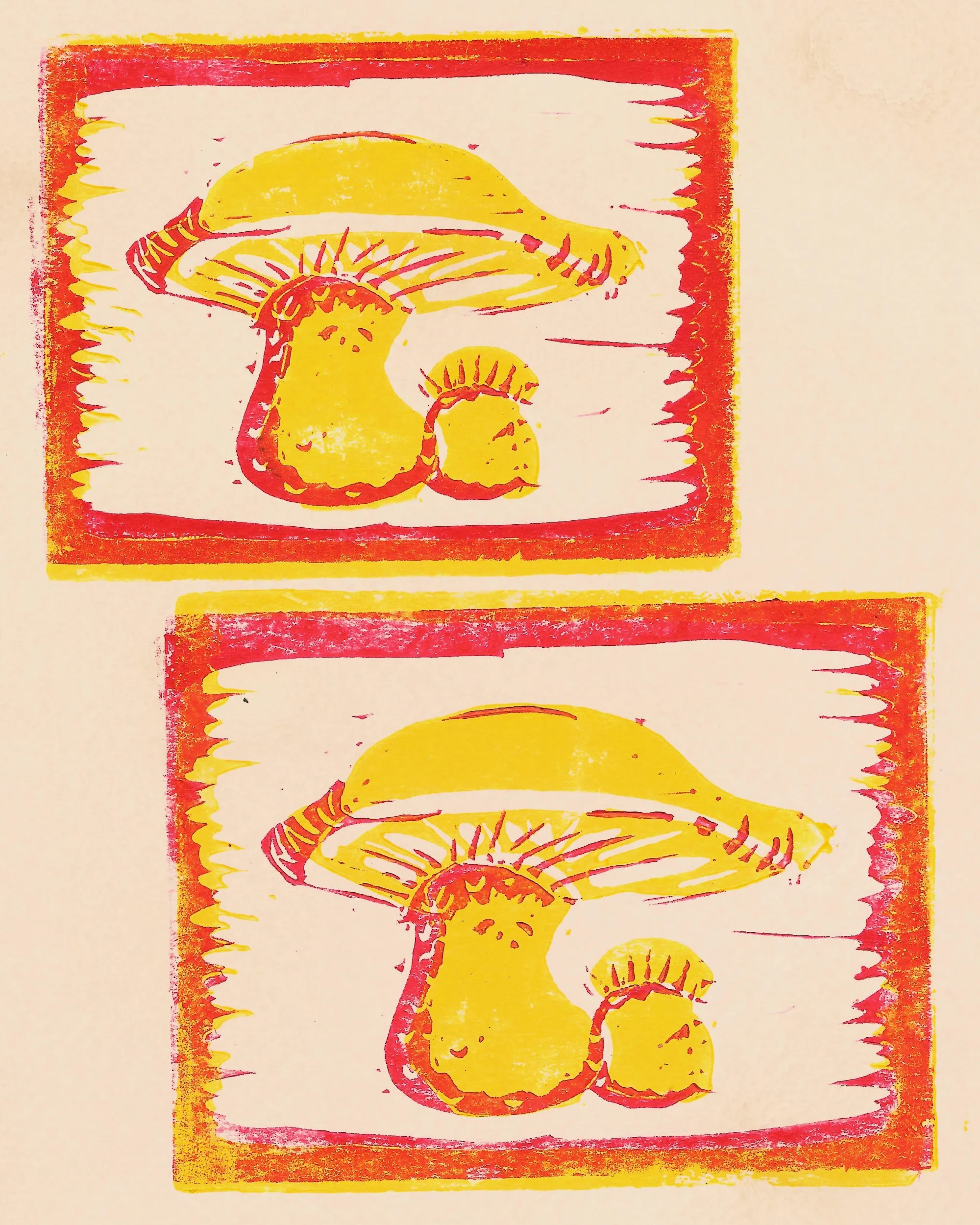 Dual Tone Linocut - March 29