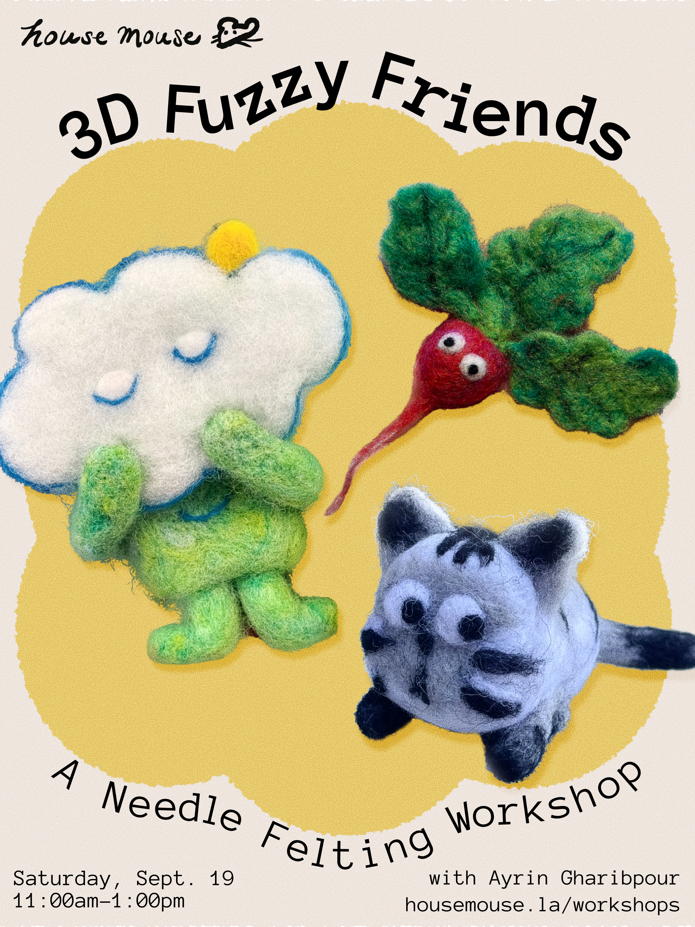 3D Fuzzy Friends: A Needle Felting Workshop | September 19th