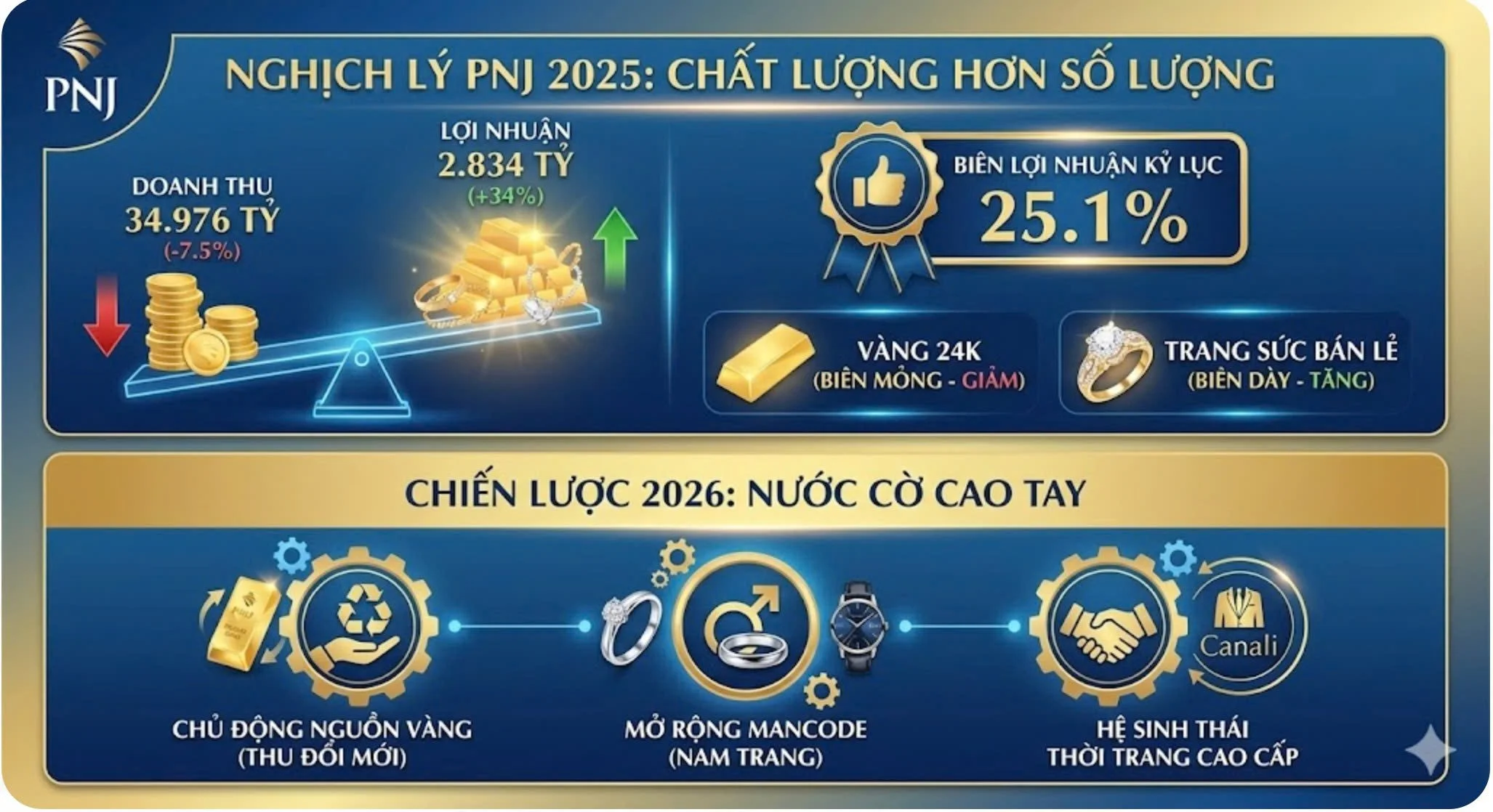 PNJ VÀ BÍ MẬT VỀ BIÊN LỢI NHUẬN KỶ LỤC TRONG LỊCH SỬ HOẠT ĐỘNG