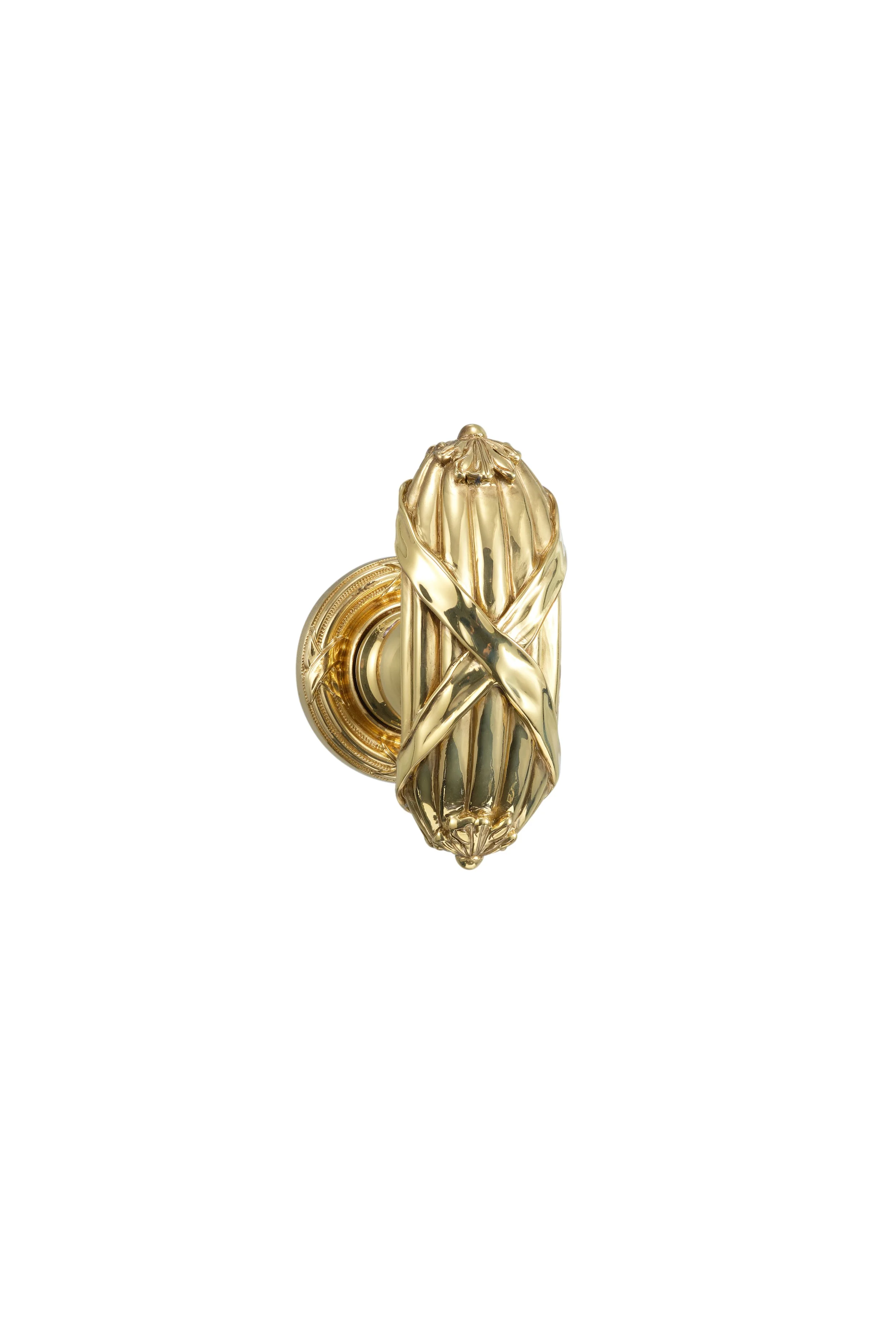 Ribbon & Reed Knob with Ribbon & Reed Rose