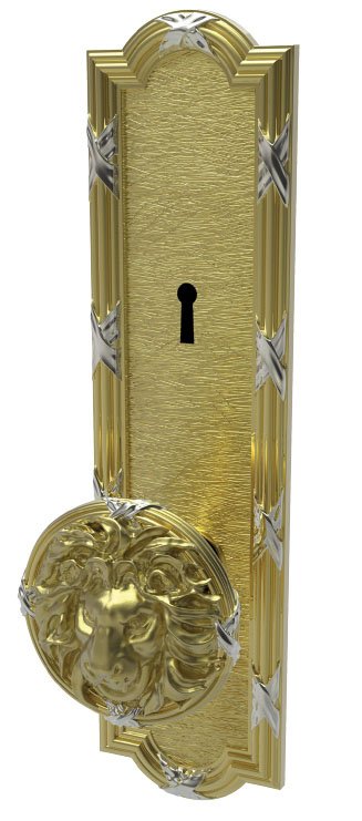 RR Large Escutcheon with Lions Head Knob, Bit Key.jpg