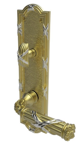 Ribbon & Reed Escutcheon Set with Ribbon & Reed Lever