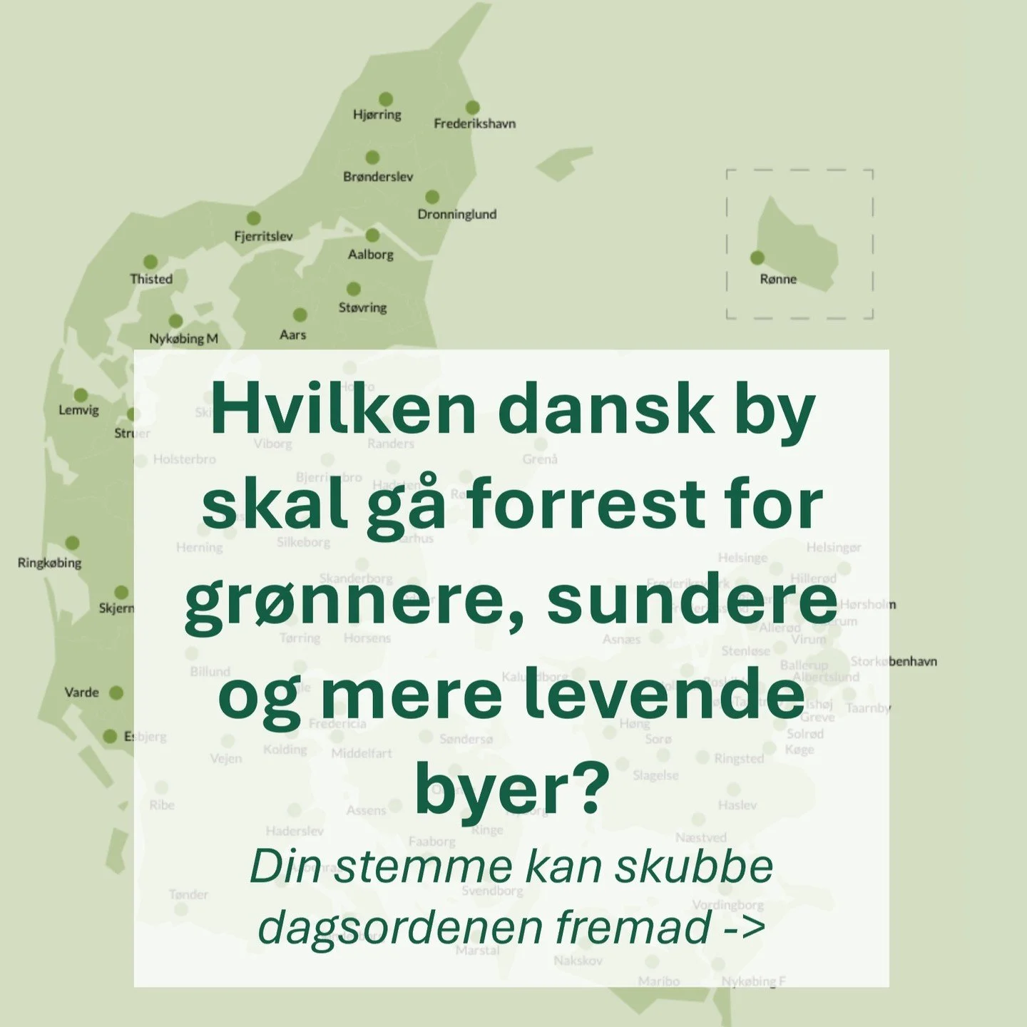 🌿 Hvilken dansk by skal g&aring; forrest?
Berlin Urban Nature Pact giver 28 konkrete veje til at skabe gr&oslash;nnere, sundere og mere levende byer &ndash; til gavn for b&aring;de mennesker og natur.

Med kommunalvalget lige om hj&oslash;rnet er de