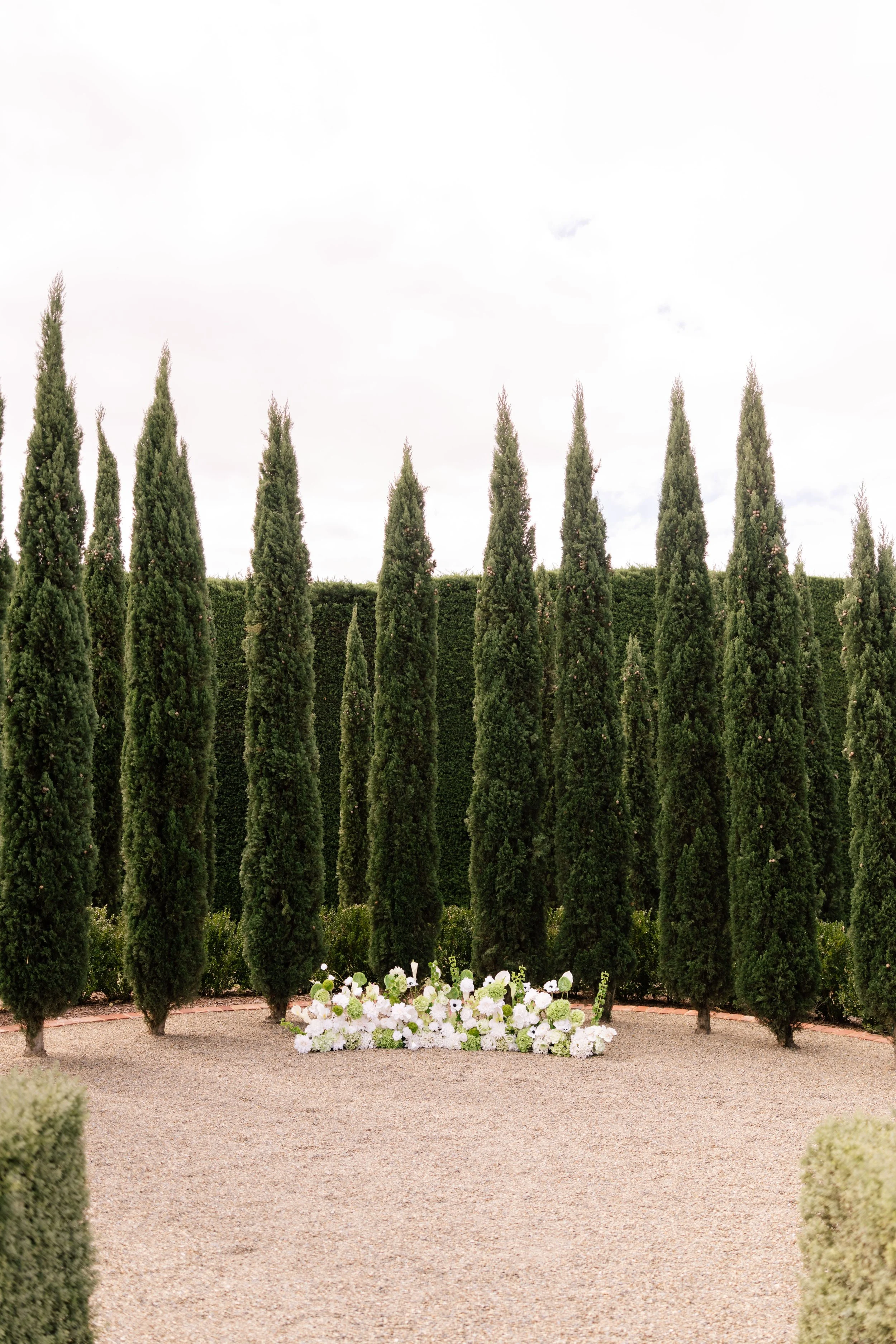 Green and white florals at Coombe Yarra Valley