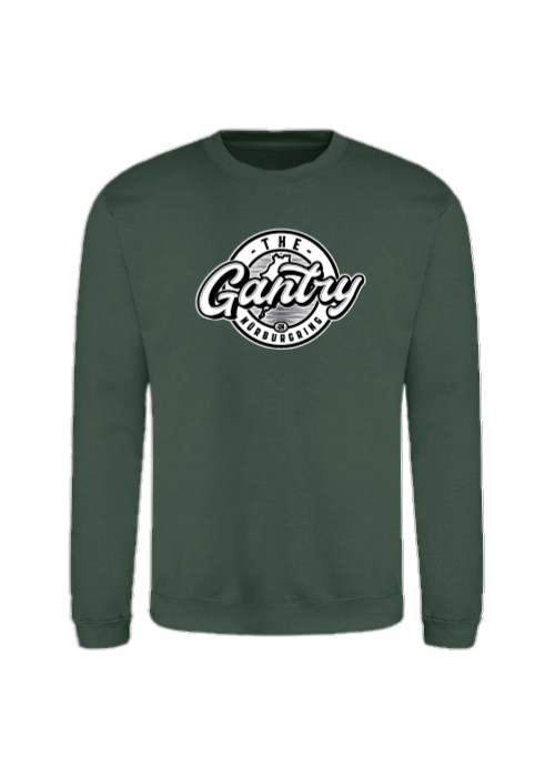 Green sweatshirt featuring a logo with the text 'The Gantry Nürburgring'.