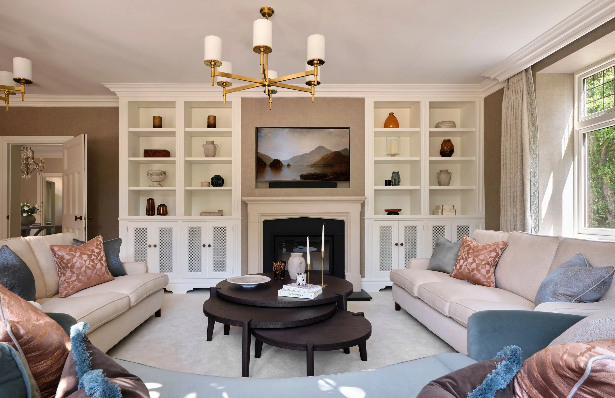 sitting room design Georgina Robertson Interiors Interior Designer Cambridge Cheshire