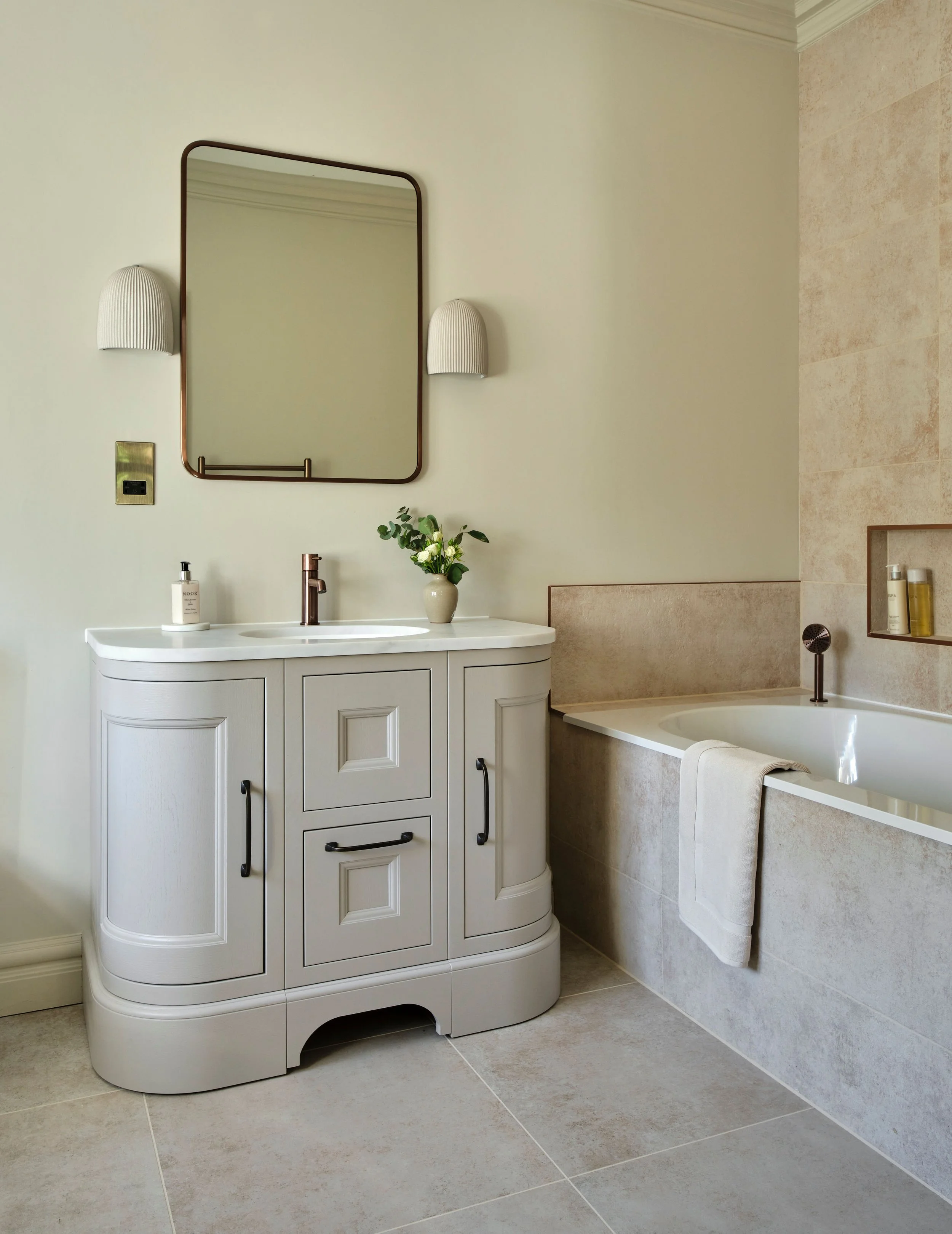 guest bathroom ensuite design Georgina Robertson Interiors Interior Designer Cambridge Cheshire