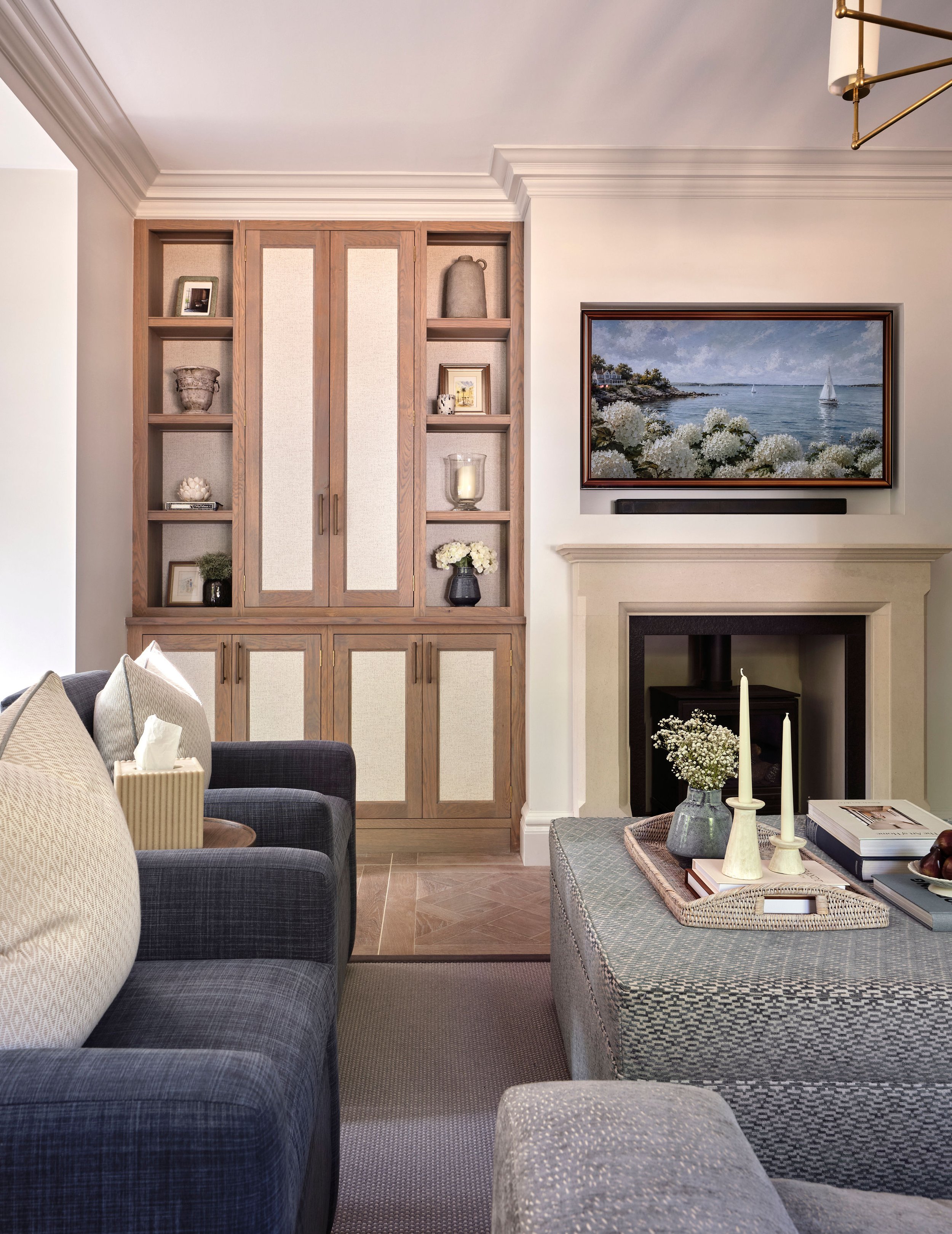 tv room design Georgina Robertson Interiors Interior Designer Cambridge Cheshire