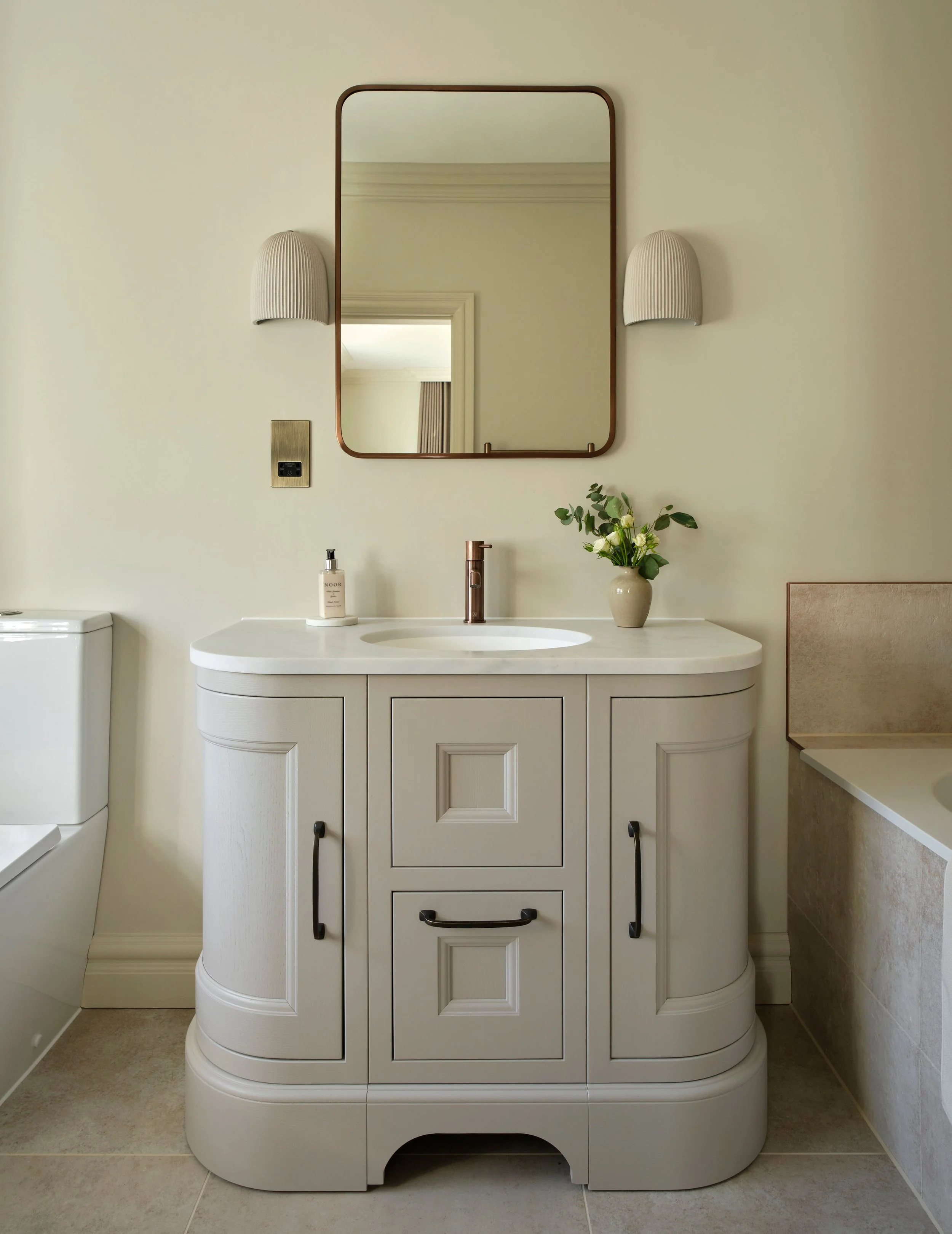 guest bathroom ensuite design Georgina Robertson Interiors Interior Designer Cambridge Cheshire