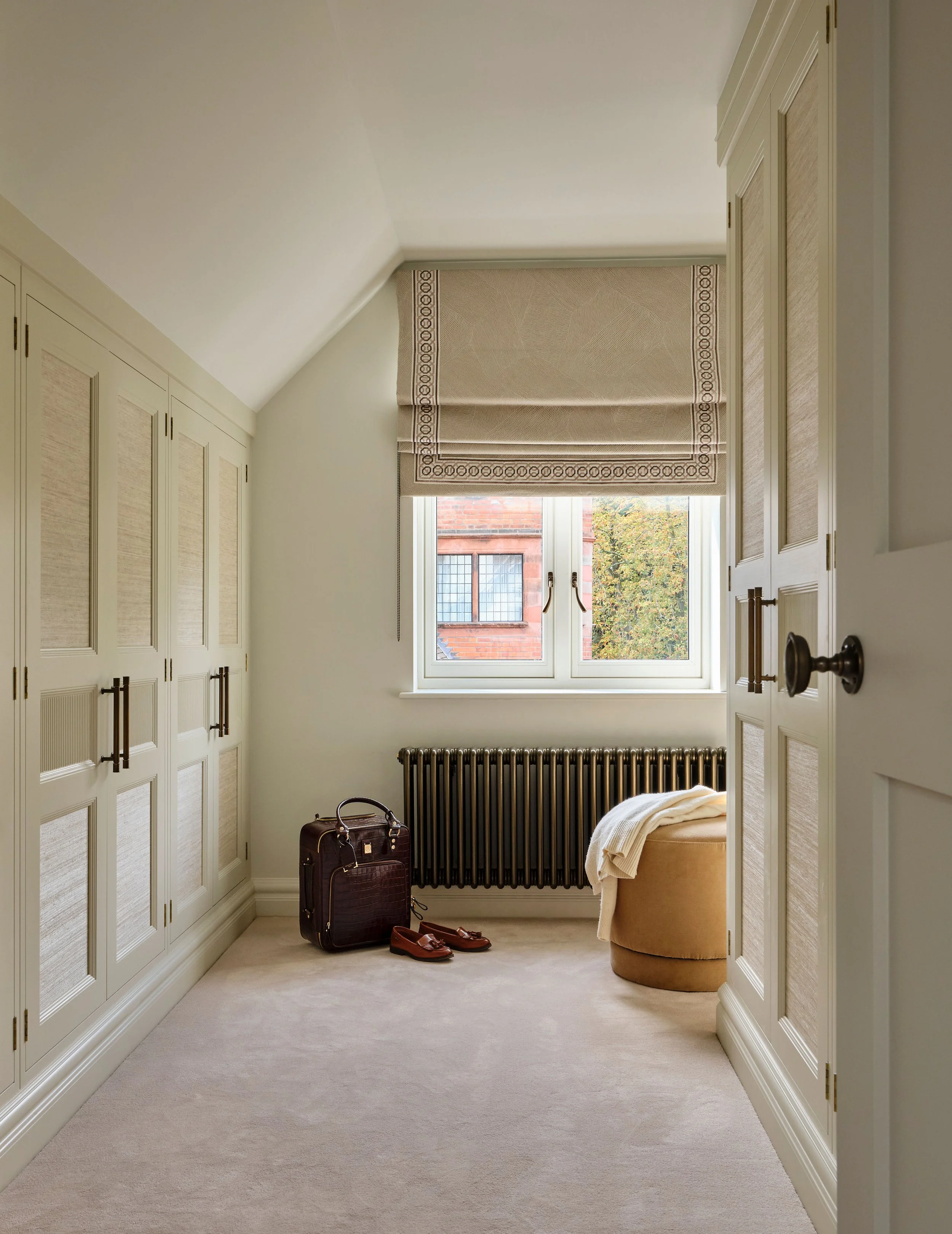 master bedroom dressing room design Georgina Robertson Interiors Interior Designer Cambridge Cheshire
