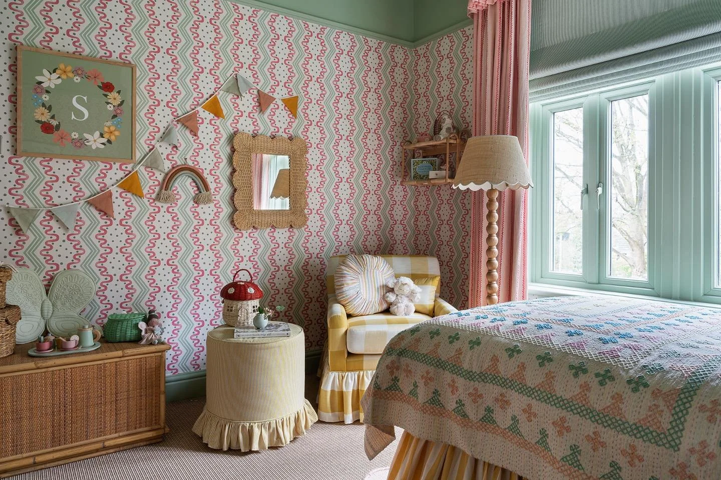 We loved designing this little girls room. We chose an abundance of colours, patterns, prints and frills! 

Design by @brahammacnicollstudio 
Wallpaper by @ottolinedevries 
Armchair fabric by @salvesengrahamthecollection 
Valance by @alicepalmerco 
C