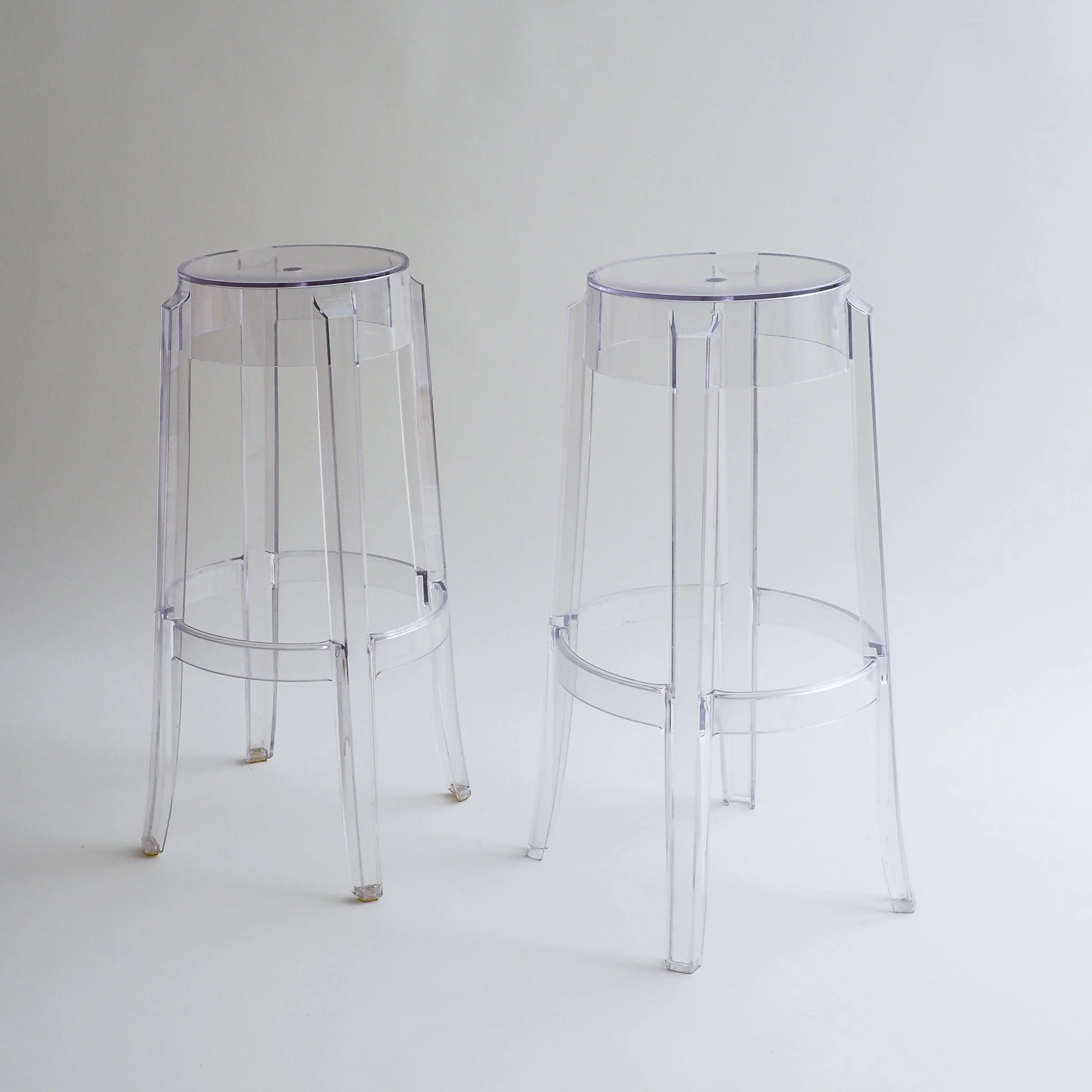 6 Charles Ghost Large Stools by Philippe Starck for Kartell