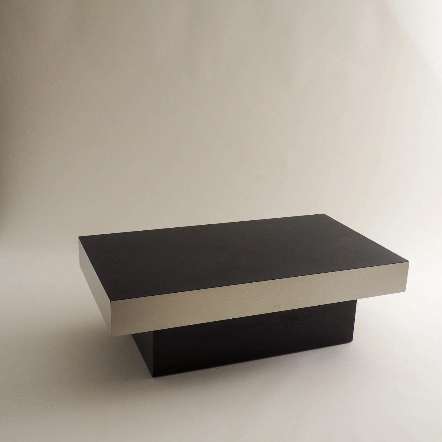Black & Stainless Steel Coffee Table