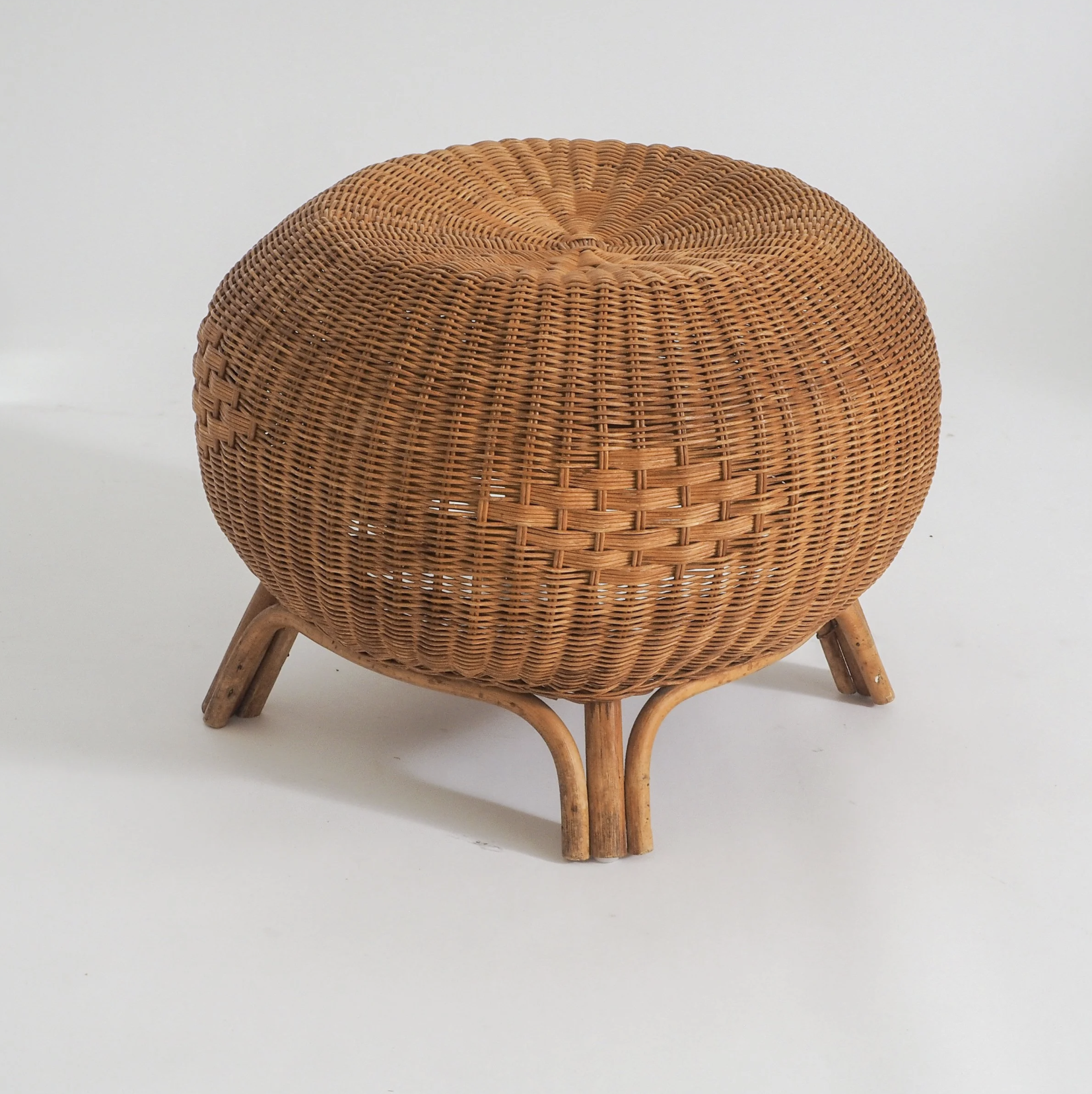 Vintage Rattan Pouf