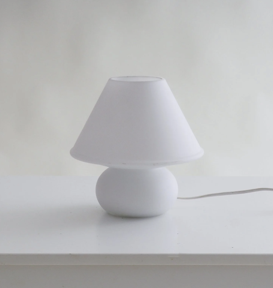 Glass Mushroom Lamp Model 6249 by Glashütte Limburg