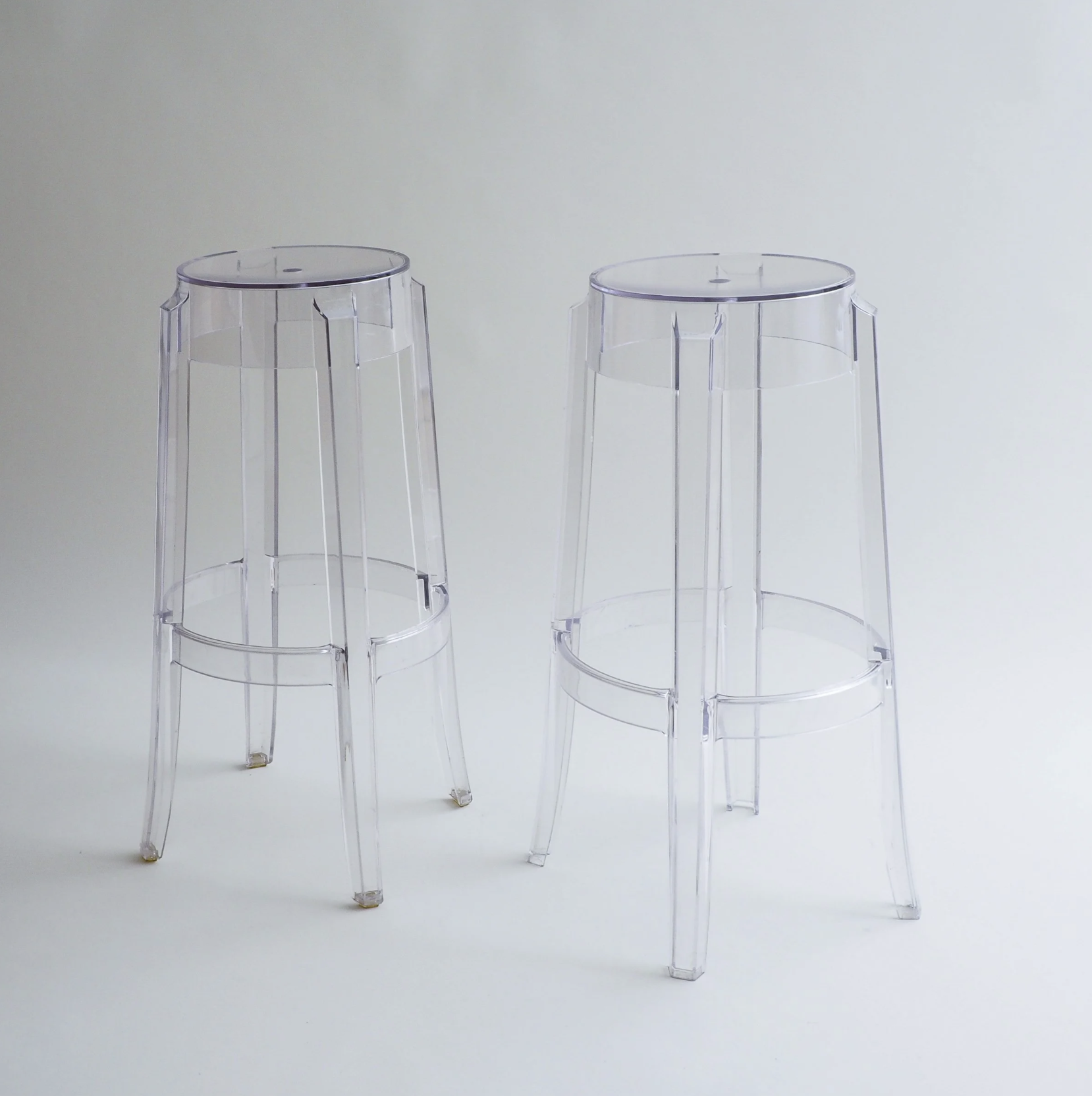 6 Charles Ghost Large Stools by Philippe Starck for Kartell