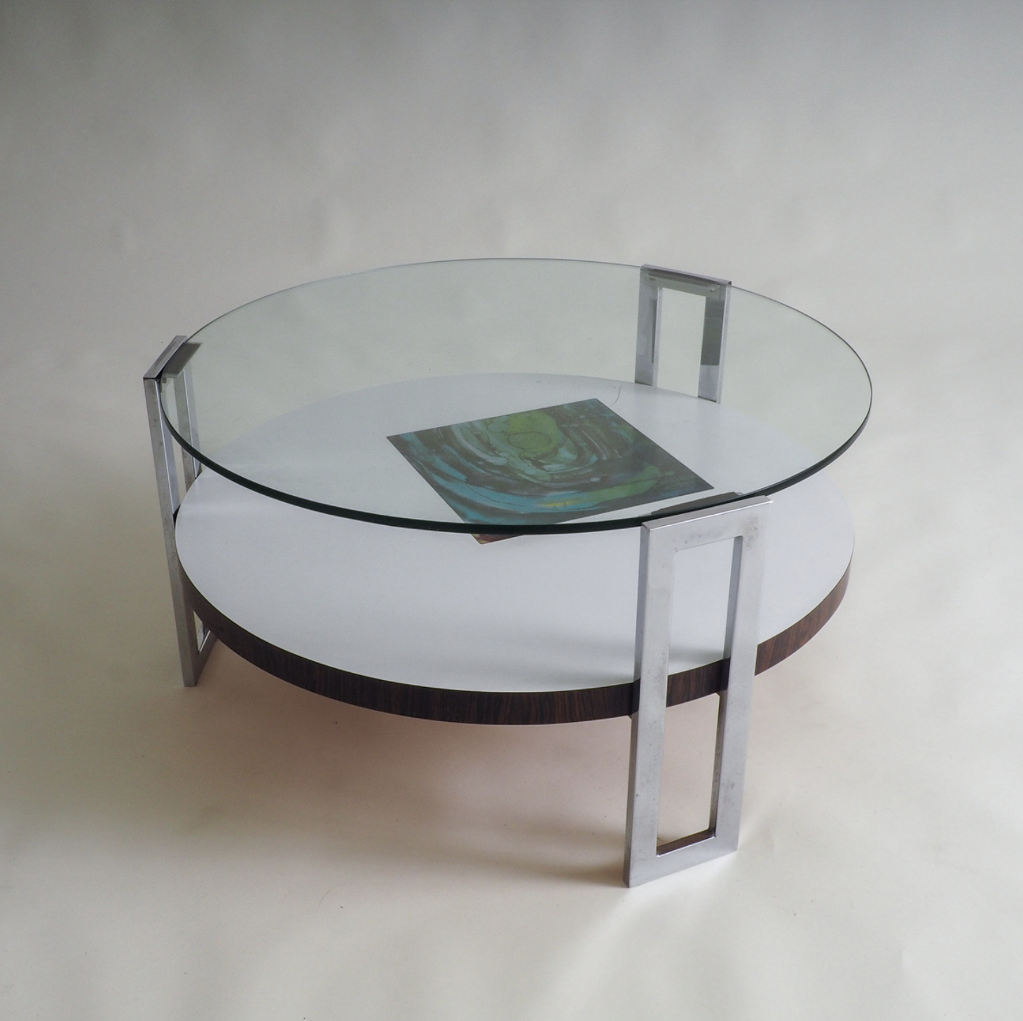 Space Age Glass and Chrome Coffee Table