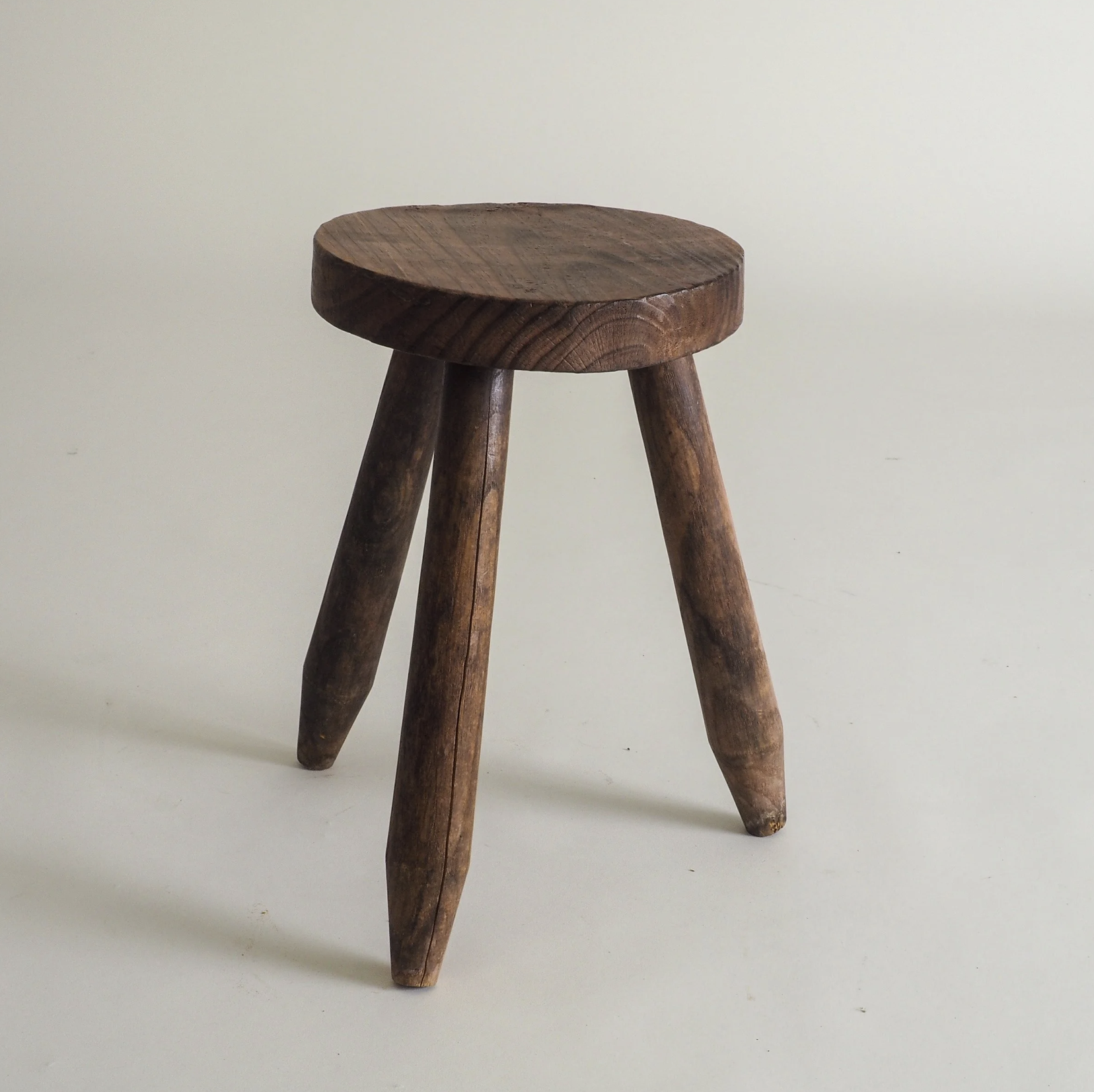 French Brutalist Tripod Stool
