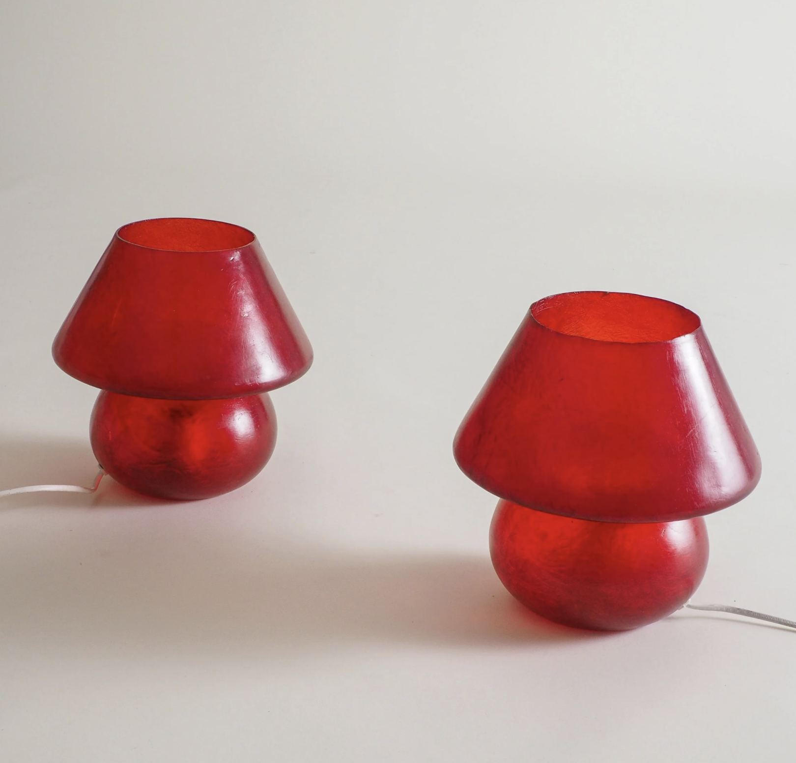 Twin Fiberglass Mushroom Table Lamps
