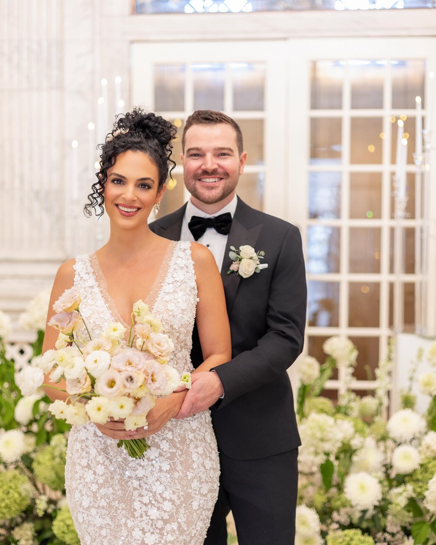 Celebrating this beautiful couple and their love story amidst a dreamy floral setting. Congratulations to the newlyweds!